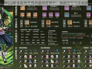 原神3.0版本星角色提纳里深度解析：技能定位与实战表现