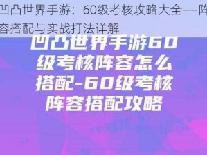 凹凸世界手游：60级考核攻略大全——阵容搭配与实战打法详解