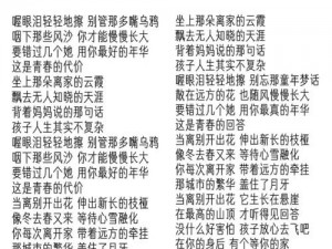 以文字舞动，探寻花羌族小煞的魅力歌词