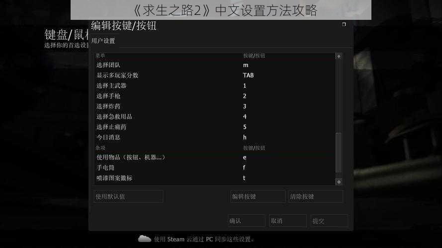 《求生之路2》中文设置方法攻略