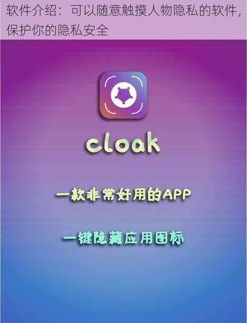 软件介绍：可以随意触摸人物隐私的软件，保护你的隐私安全
