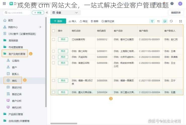 成免费 crm 网站大全，一站式解决企业客户管理难题