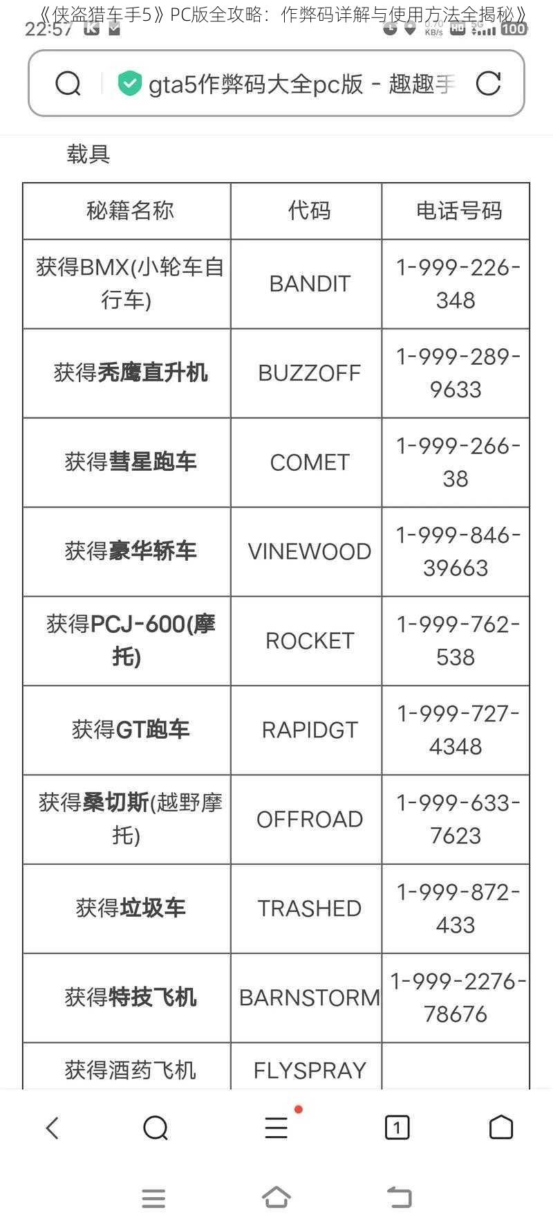 《侠盗猎车手5》PC版全攻略：作弊码详解与使用方法全揭秘》