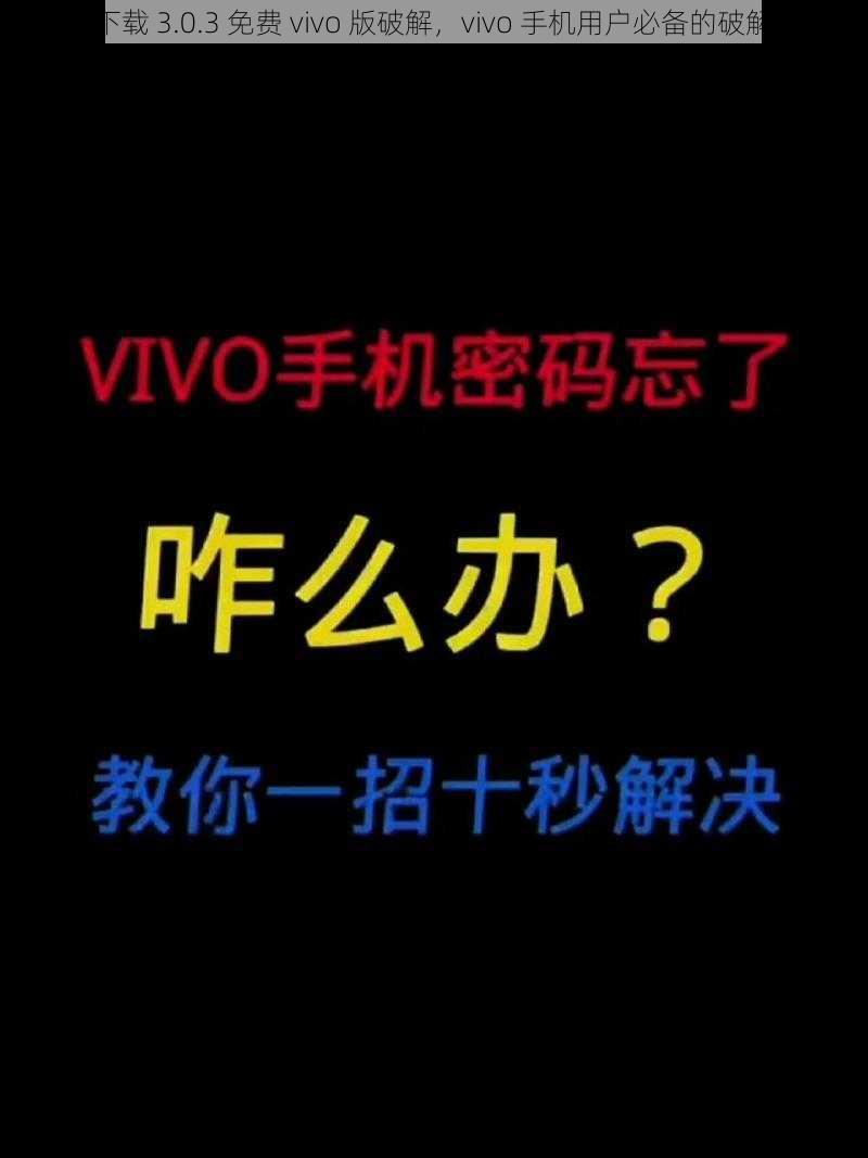 软件下载 3.0.3 免费 vivo 版破解，vivo 手机用户必备的破解软件