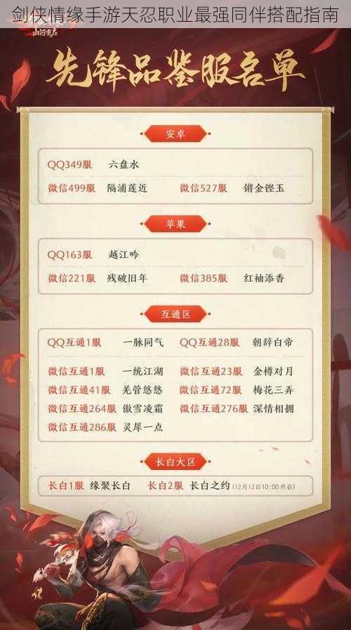 剑侠情缘手游天忍职业最强同伴搭配指南