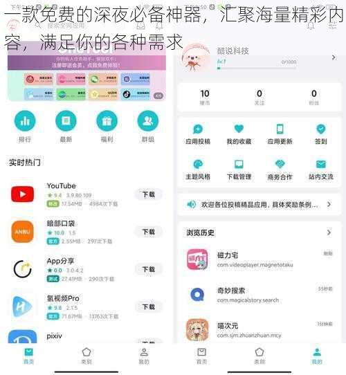 一款免费的深夜必备神器，汇聚海量精彩内容，满足你的各种需求
