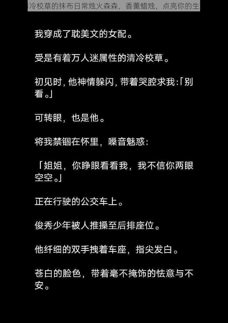 清冷校草的抹布日常烛火森森，香薰蜡烛，点亮你的生活