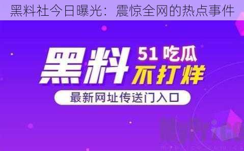 黑料社今日曝光：震惊全网的热点事件