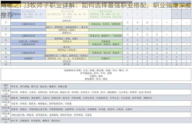 博德之门3牧师子职业详解：如何选择最强职业搭配，职业强度深度推荐