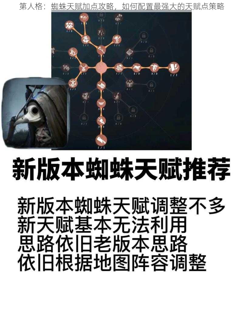 第人格：蜘蛛天赋加点攻略，如何配置最强大的天赋点策略